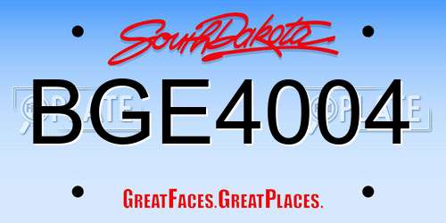 BGE4004 South Dakota License Plate