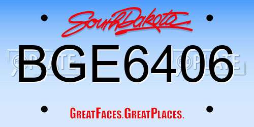 BGE6406 South Dakota License Plate