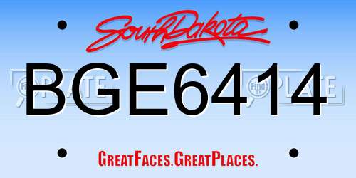 BGE6414 South Dakota License Plate