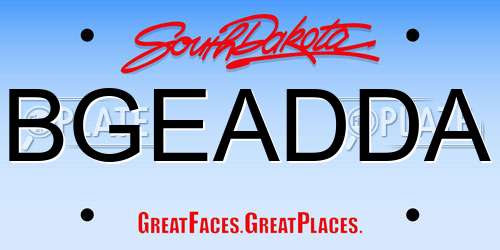 BGEADDA South Dakota License Plate