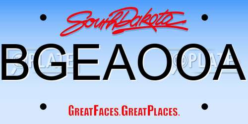 BGEAOOA South Dakota License Plate