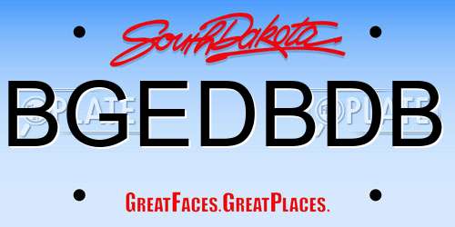 BGEDBDB South Dakota License Plate