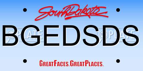 BGEDSDS South Dakota License Plate