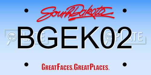 BGEK02 South Dakota License Plate