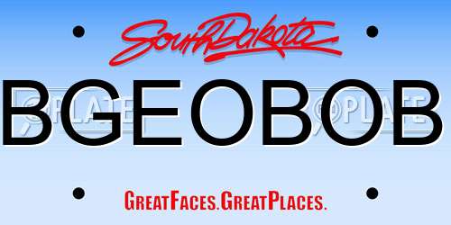 BGEOBOB South Dakota License Plate