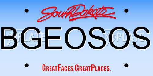 BGEOSOS South Dakota License Plate