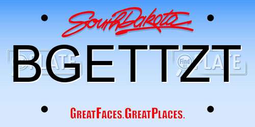 BGETTZT South Dakota License Plate
