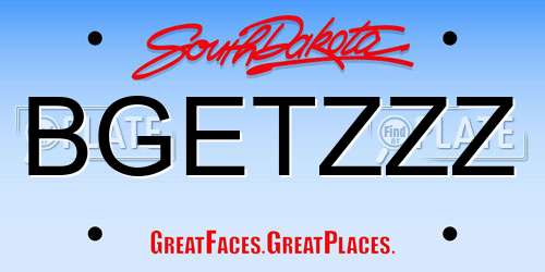BGETZZZ South Dakota License Plate