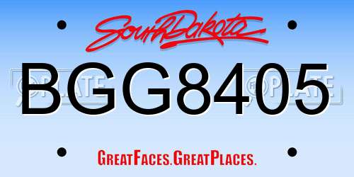 BGG8405 South Dakota License Plate