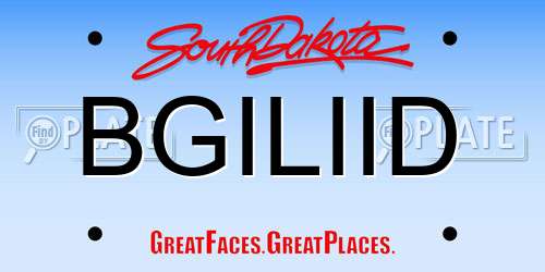 BGILIID South Dakota License Plate