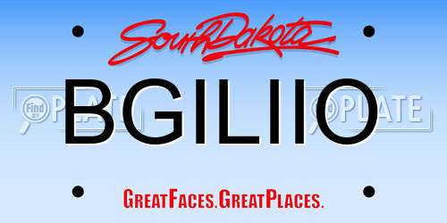 BGILIIO South Dakota License Plate