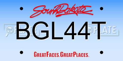 BGL44T South Dakota License Plate