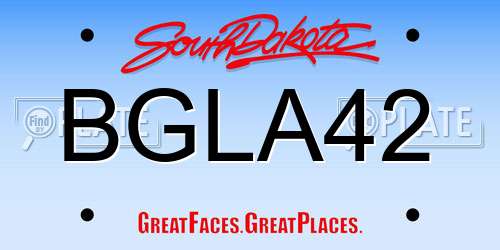 BGLA42 South Dakota License Plate