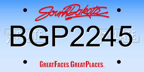 BGP2245 South Dakota License Plate
