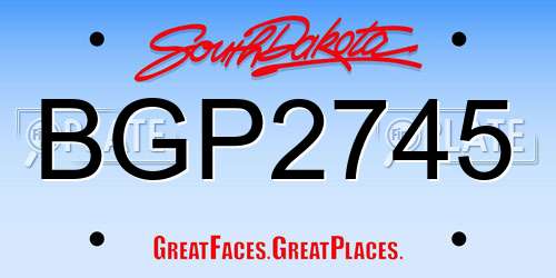 BGP2745 South Dakota License Plate
