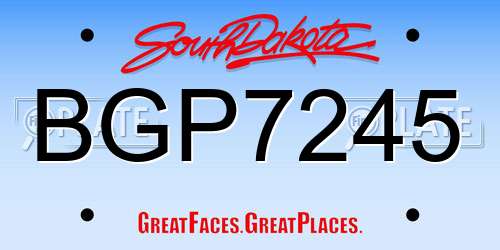 BGP7245 South Dakota License Plate