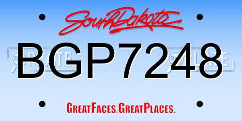 BGP7248 South Dakota License Plate