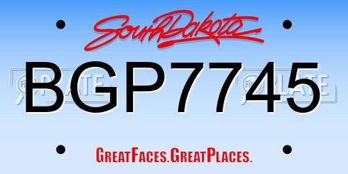 BGP7745 South Dakota License Plate