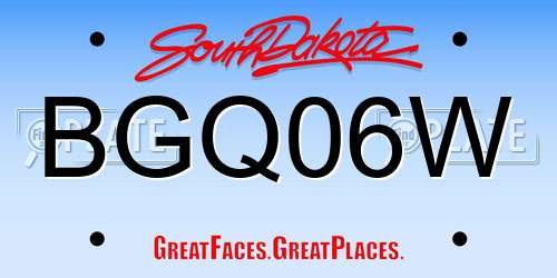 BGQ06W South Dakota License Plate