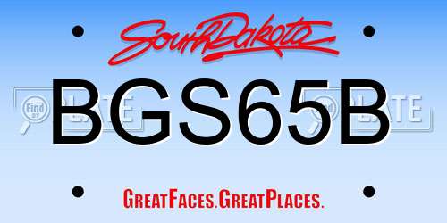 BGS65B South Dakota License Plate