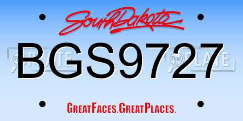 BGS9727 South Dakota License Plate