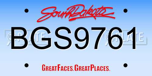 BGS9761 South Dakota License Plate