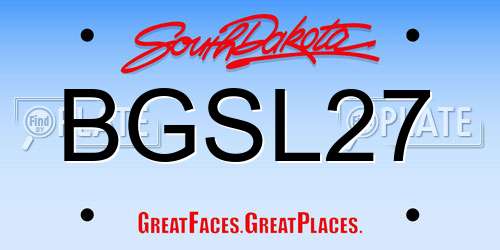 BGSL27 South Dakota License Plate