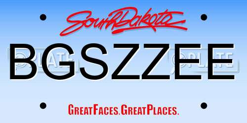 BGSZZEE South Dakota License Plate