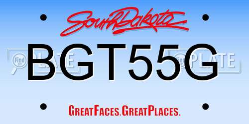 BGT55G South Dakota License Plate