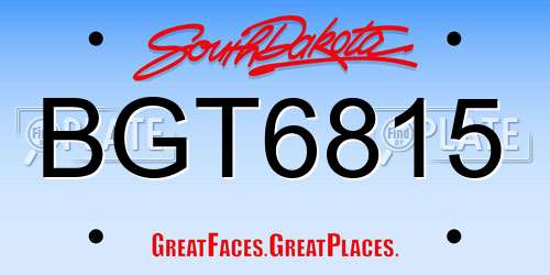 BGT6815 South Dakota License Plate