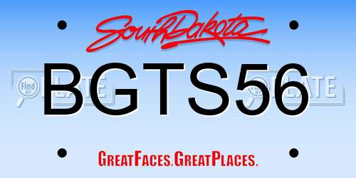 BGTS56 South Dakota License Plate