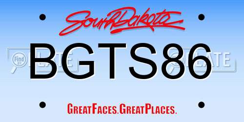 BGTS86 South Dakota License Plate