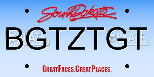 BGTZTGT South Dakota License Plate