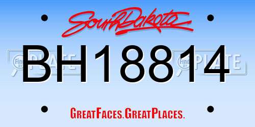BH18814 South Dakota License Plate