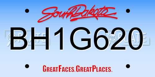 BH1G620 South Dakota License Plate