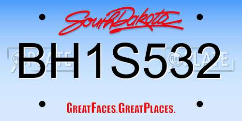 BH1S532 South Dakota License Plate