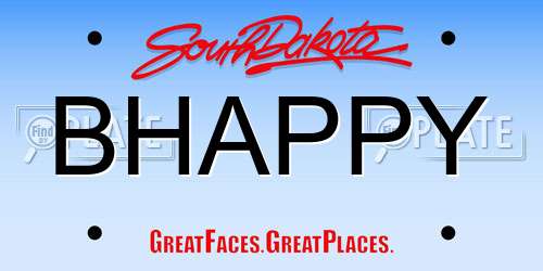 BHAPPY South Dakota License Plate