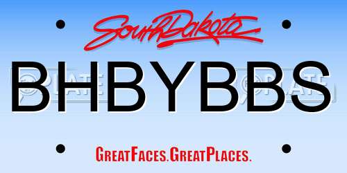 BHBYBBS South Dakota License Plate