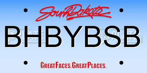 BHBYBSB South Dakota License Plate