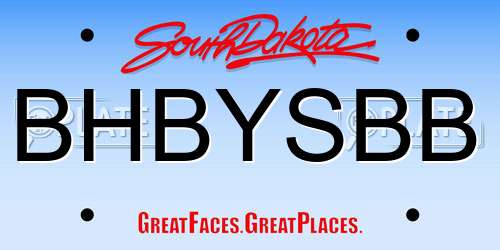 BHBYSBB South Dakota License Plate