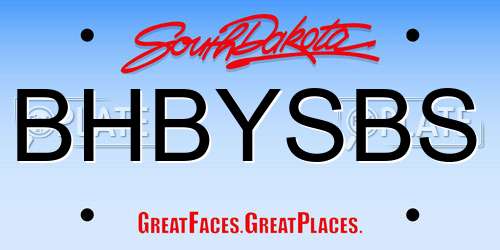 BHBYSBS South Dakota License Plate