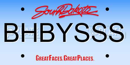 BHBYSSS South Dakota License Plate