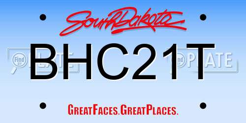 BHC21T South Dakota License Plate