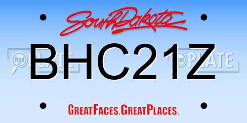 BHC21Z South Dakota License Plate
