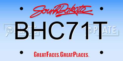 BHC71T South Dakota License Plate