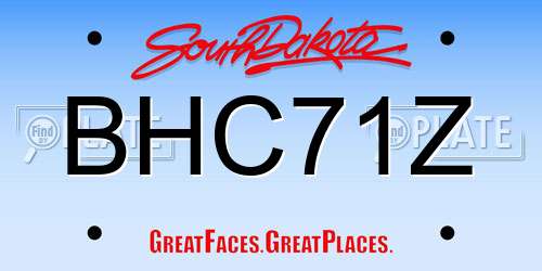 BHC71Z South Dakota License Plate
