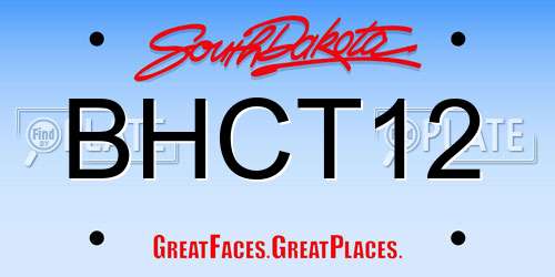 BHCT12 South Dakota License Plate