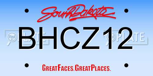 BHCZ12 South Dakota License Plate