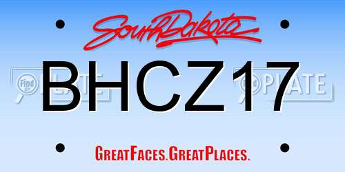 BHCZ17 South Dakota License Plate
