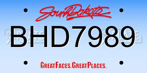BHD7989 South Dakota License Plate